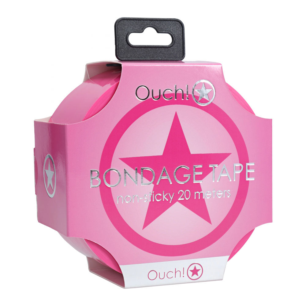 OUCH! PVC Non-Stick Tape - Pink - Pink Bondage Tape - 20 metre Length