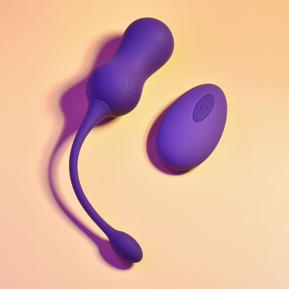 Playboy Pleasure DOUBLE TIME - Purple USB Rechargeable Vibrating Kegel Balls