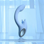 Playboy Pleasure SAPPHIRE SKY - Blue 21.6 cm USB Rechargeable Vibrator with Double Tongue Stimulator