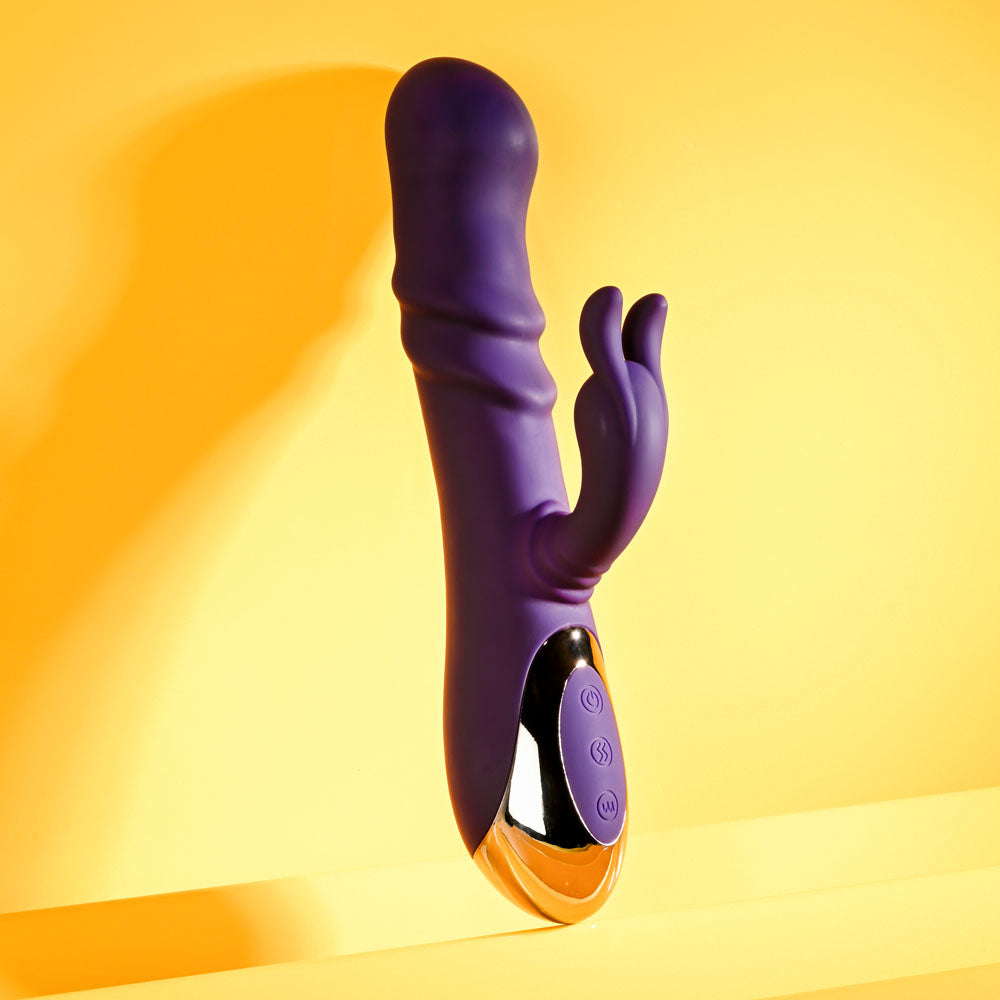 Playboy Pleasure BUNNY PUNCH - Purple 24.4 cm USB Rechargeable Twirling Rabbit Vibrator