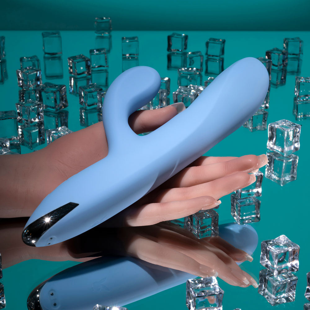 Playboy Pleasure UP AND AWAY - Blue 26.7 cm USB Rechargeable Rabbit Vibrator