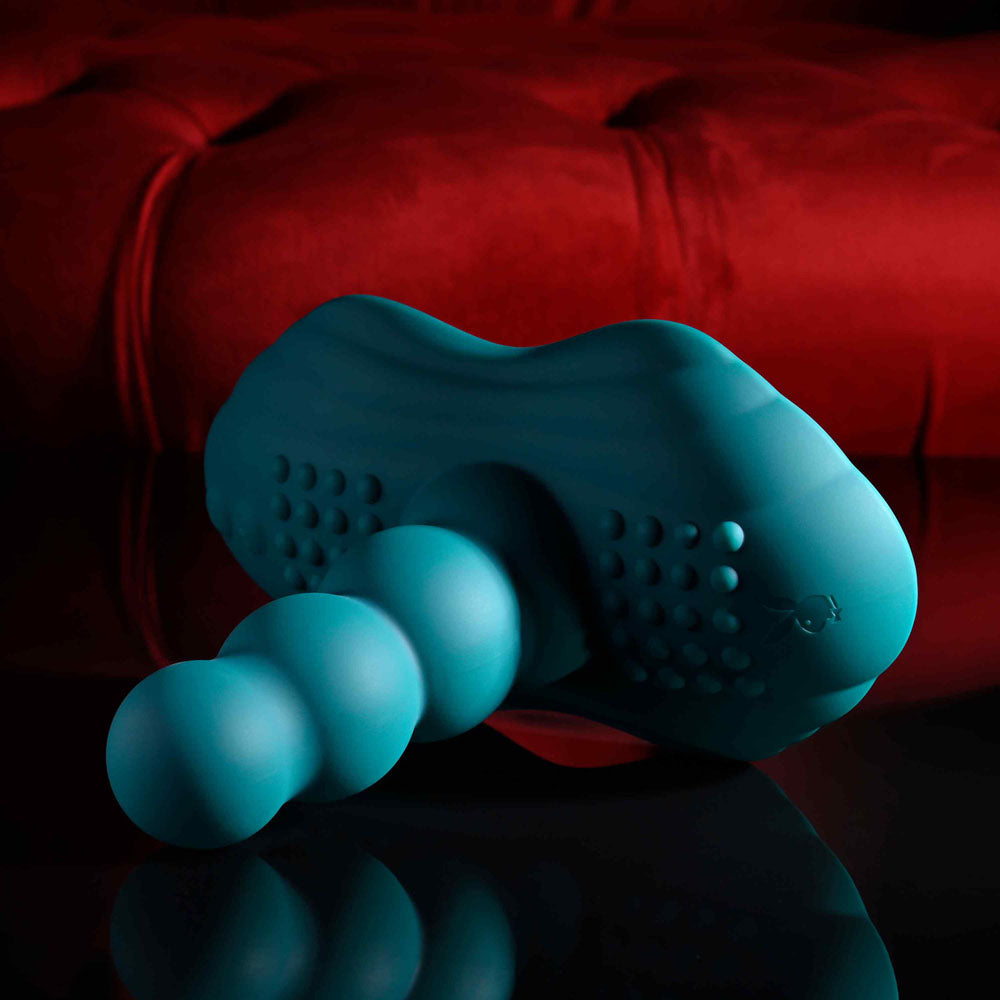 Playboy Pleasure HAVE A SEAT - Green USB Rechargeable Rideable Vibrator and Grinder Pad with Remote
