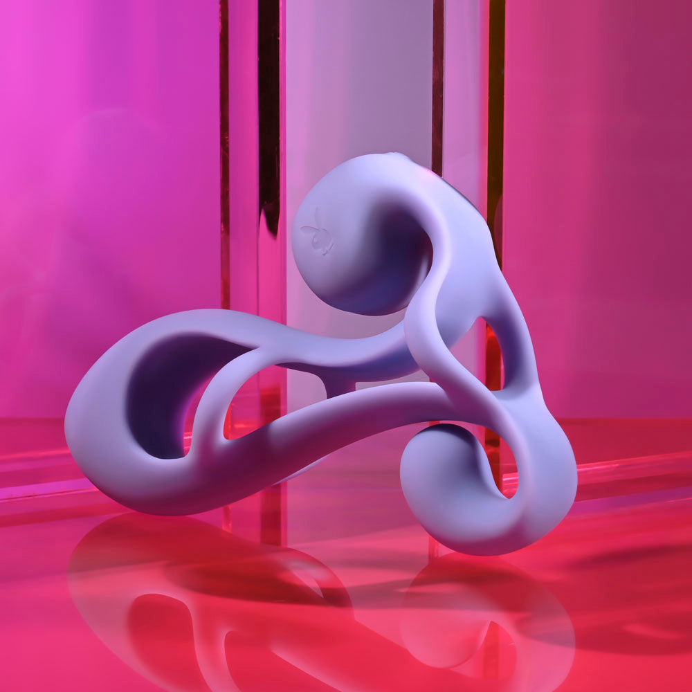 Playboy Pleasure FANTASY CAGE - Purple USB Rechargeable Vibrating Penis Sleeve