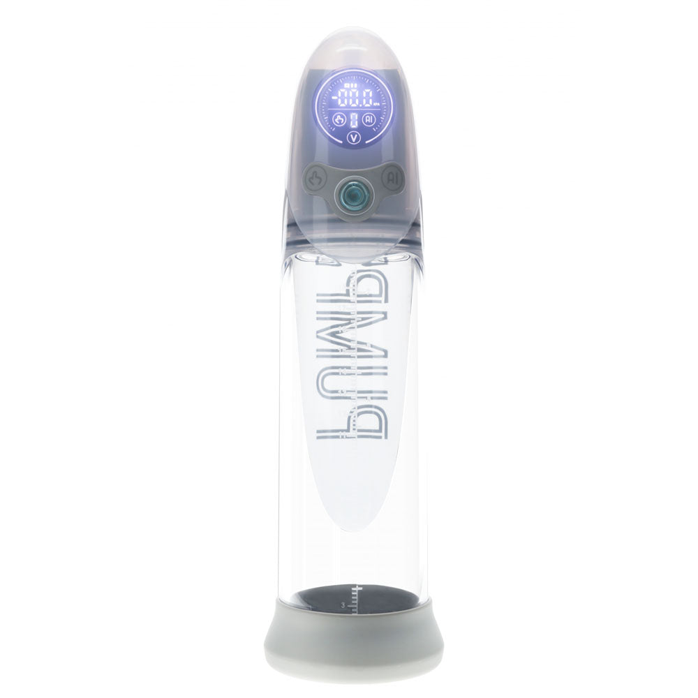 PUMPED Aqua-Pro Auto Pump - Grey - Grey/Clear USB Rechargeable AI-Enabled Submersible Auto Penis Pump