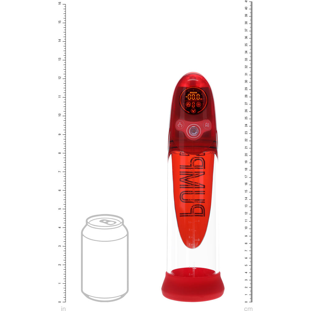 PUMPED Aqua-Pro Auto Pump - Red - Red/Clear USB Rechargeable AI-Enabled Submersible Auto Penis Pump