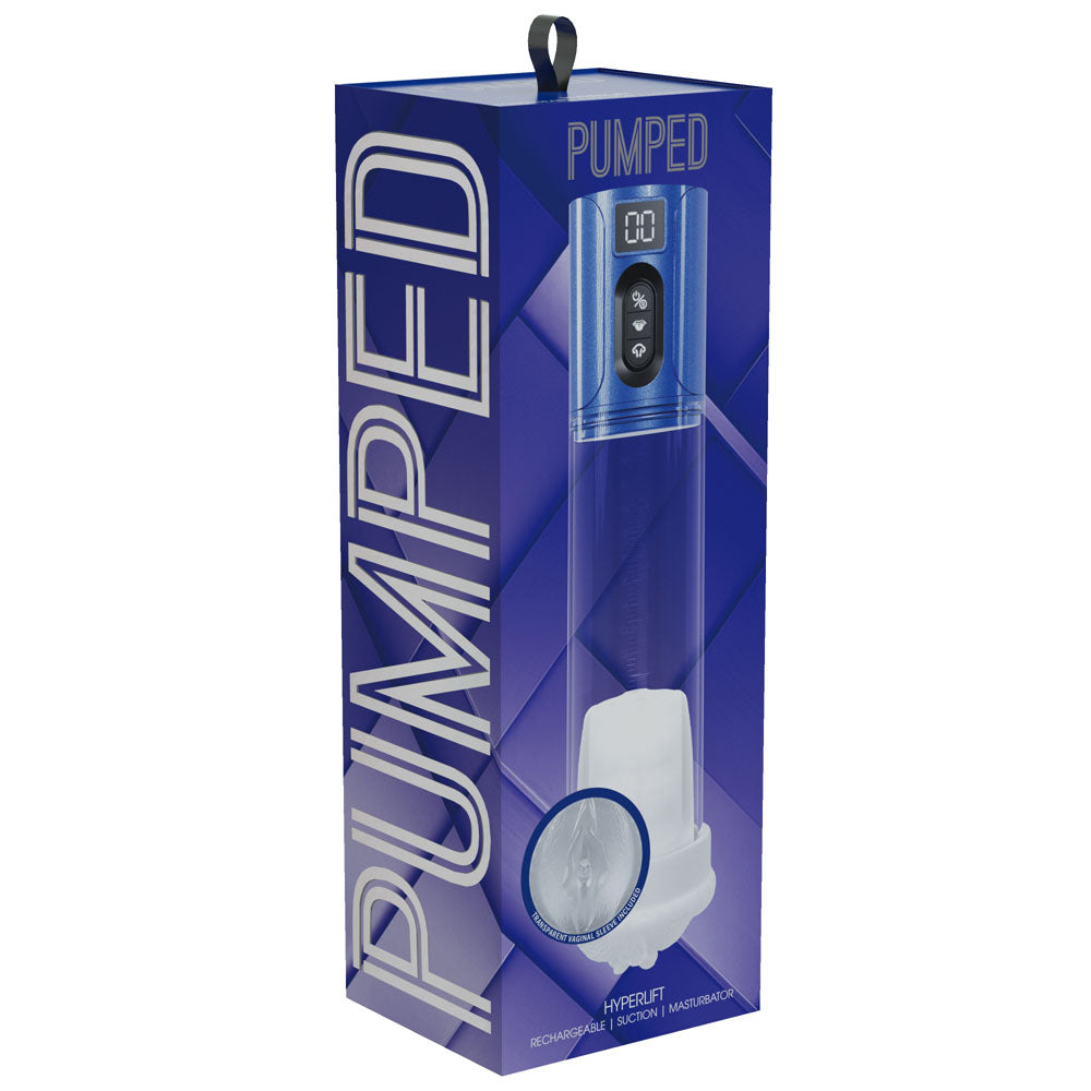 PUMPED HyperLift - Blue - Metallic Blue/Clear USB Rechargeable Auto Pump