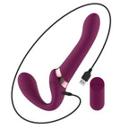 Passion Play Strapless Dildo with Remote Controller - Purple 25 cm USB Rechargeable Strapless Strap-On with Wireless Remote