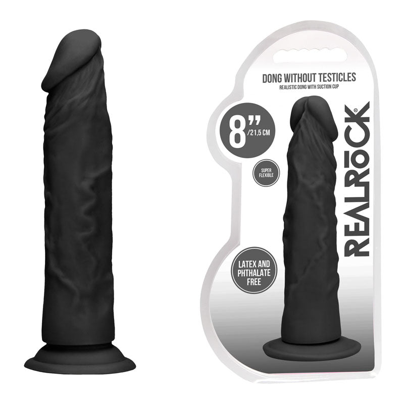 REALROCK 8'' Realistic Dildo - Black 20.3 cm Dong