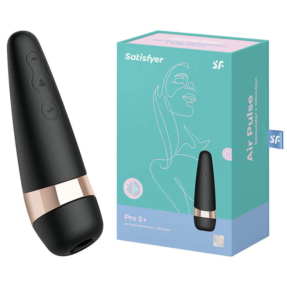 Satisfyer Pro 3+ - Touch-Free USB-Rechargeable Clitoral Stimulator with Vibration