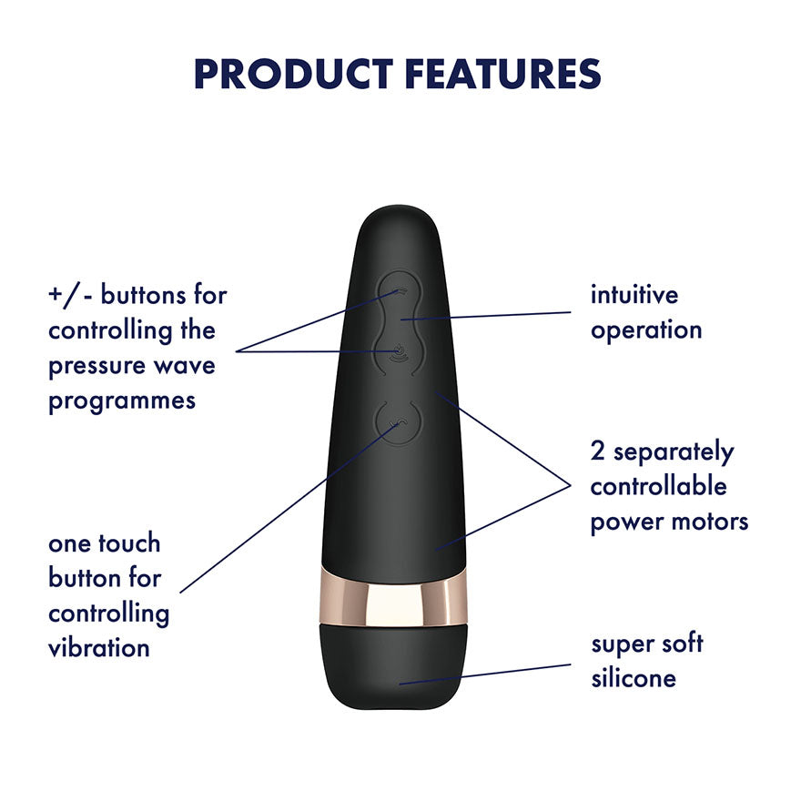 Satisfyer Pro 3+ - Touch-Free USB-Rechargeable Clitoral Stimulator with Vibration