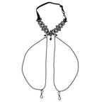 Sex & Mischief Lace Collar with Nipple Ties - Black Neck and Nipple Restraints