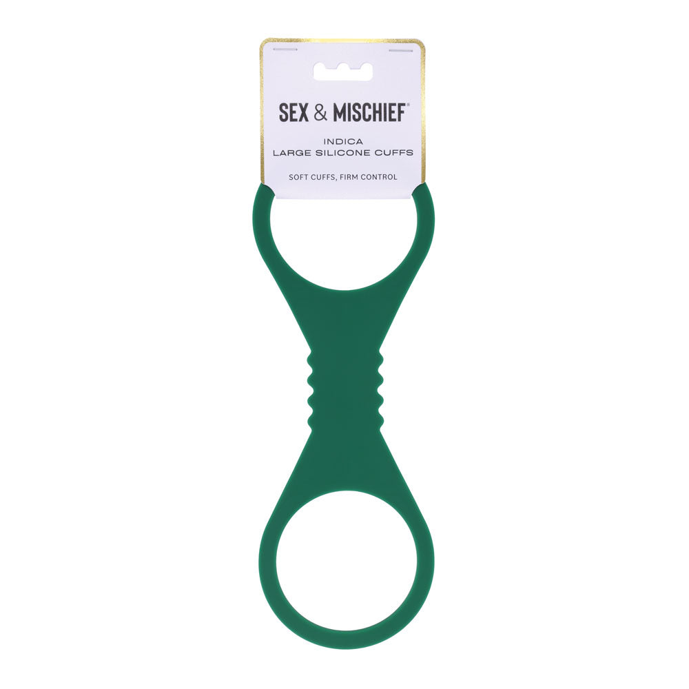 Sex & Mischief Indica Large Silicone Cuffs - Green Large Restraints