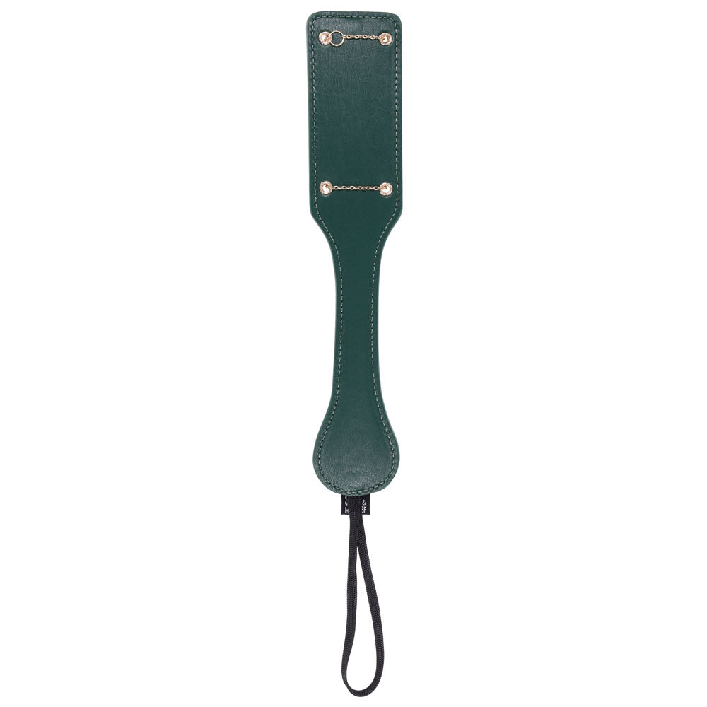 Sex & Mischief Indica Chain Impressions Paddle - Green/Gold Spanking Paddle
