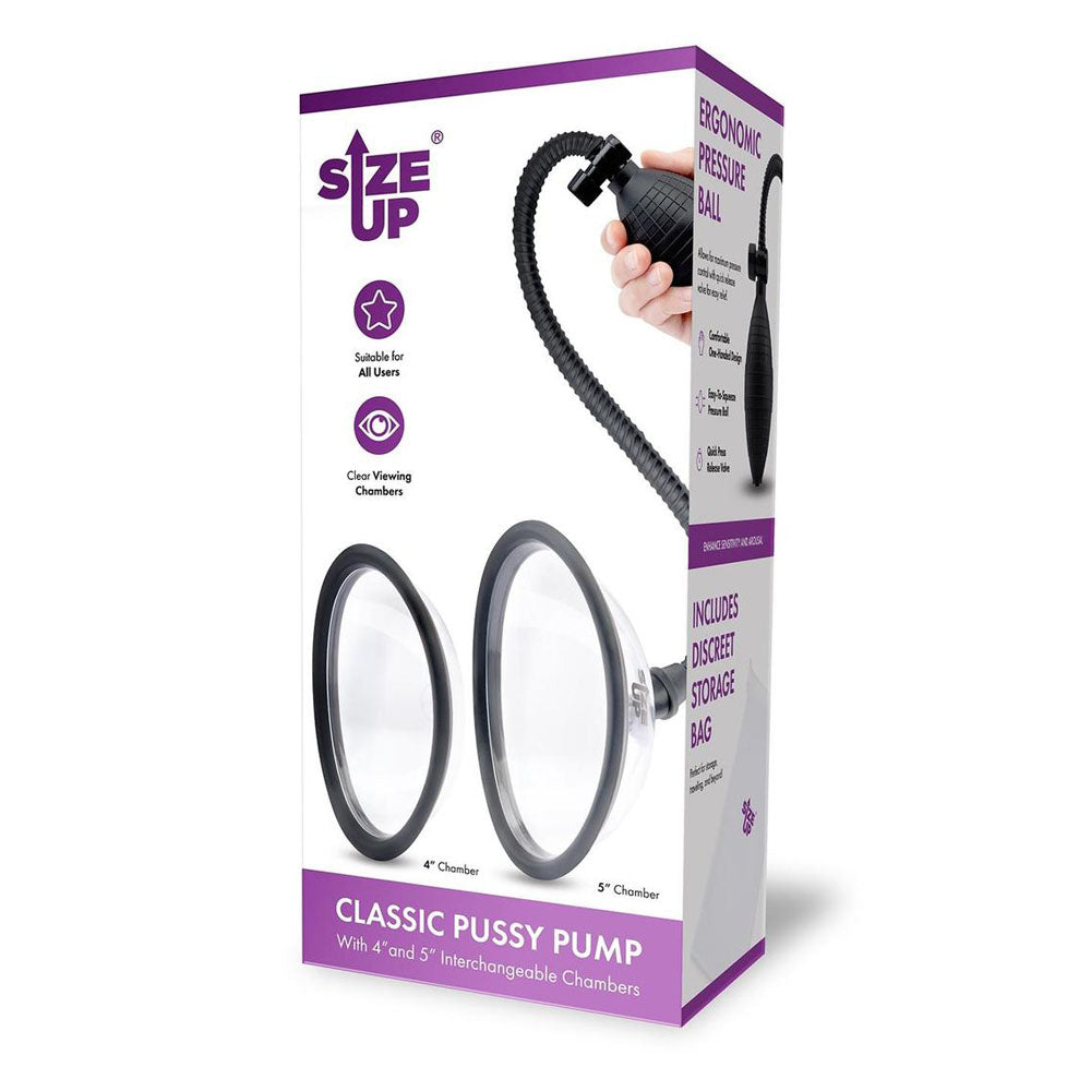 Size Up Classic Pussy Pump with 2 Chambers - Vagina Pump with 2 Interchangeable Chambers