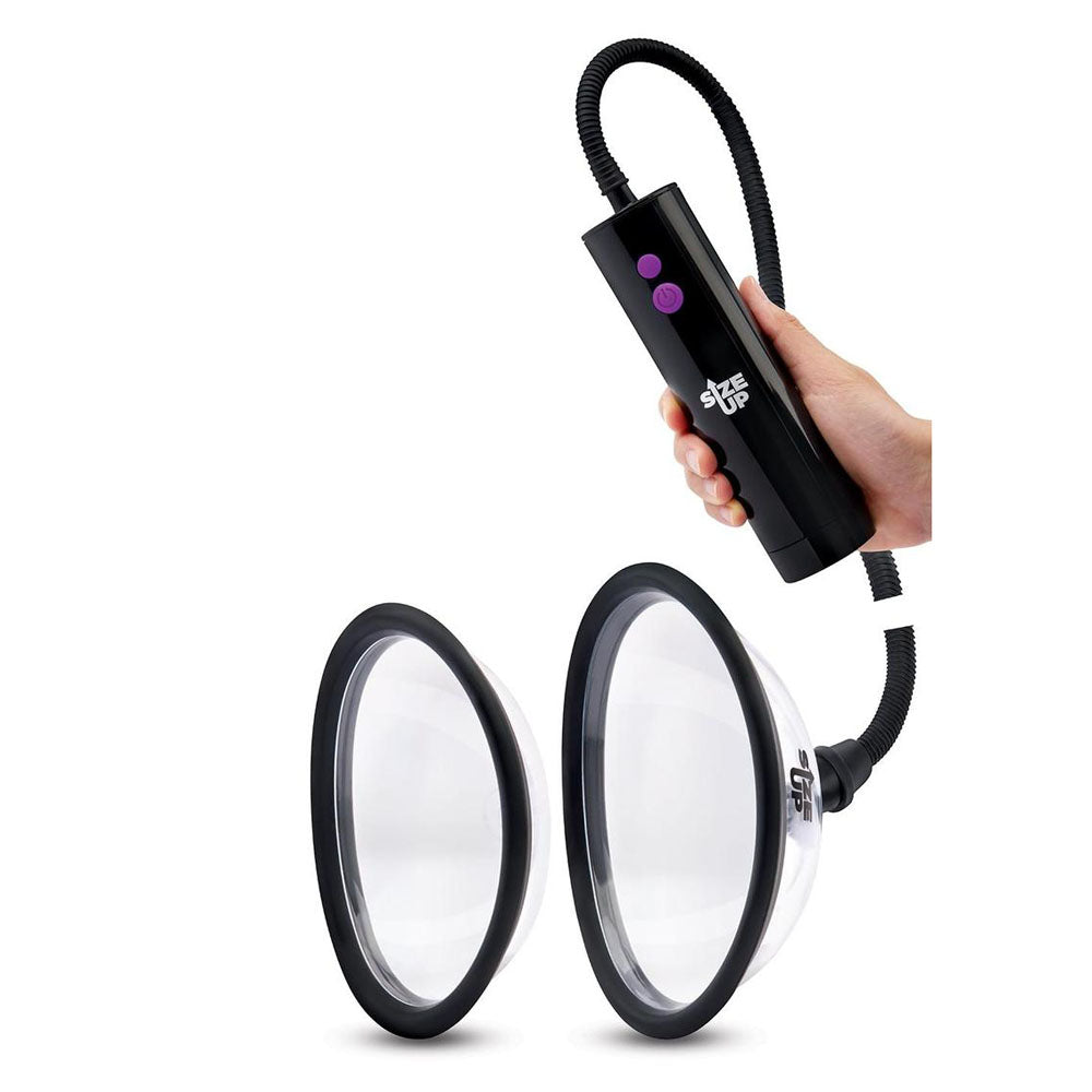 Size Up Rechargeable Power Plumper Pussy Pump - Clear USB Rechargeable Vagina Pump with Interchangeable Chambers