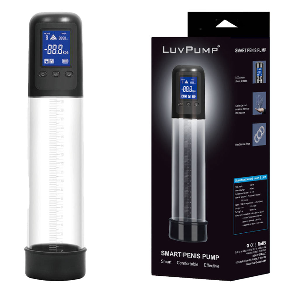 LuvPump Smart Penis Pump - Clear USB Rechargeable Automatic Penis Pump