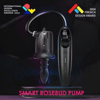 LuvPump RosCup Pro Smart Rosebud Pump - Black USB Rechargeable Anal Pump with Vibrating Probe