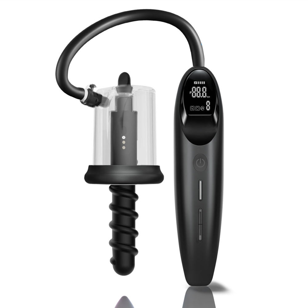 LuvPump RosCup Pro Smart Rosebud Pump - Black USB Rechargeable Anal Pump with Vibrating Probe