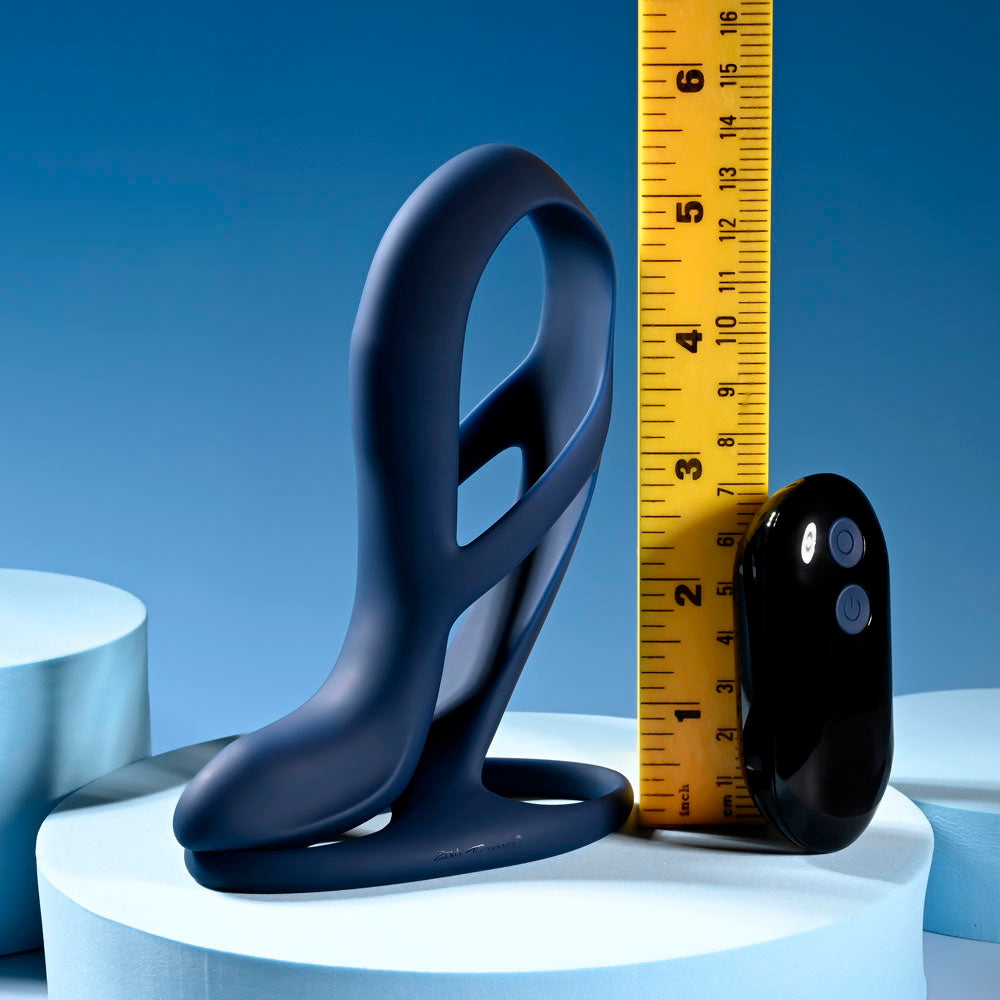 Zero Tolerance BIG TIME - Navy Blue USB Rechargeable Vibrating Penis Sleeve with Wireless Remote
