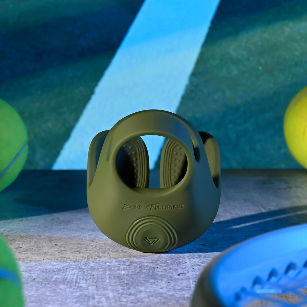 Zero Tolerance NUTTY BUDDY - Olive Green USB Rechargeable Vibrating Cock & Balls Ring