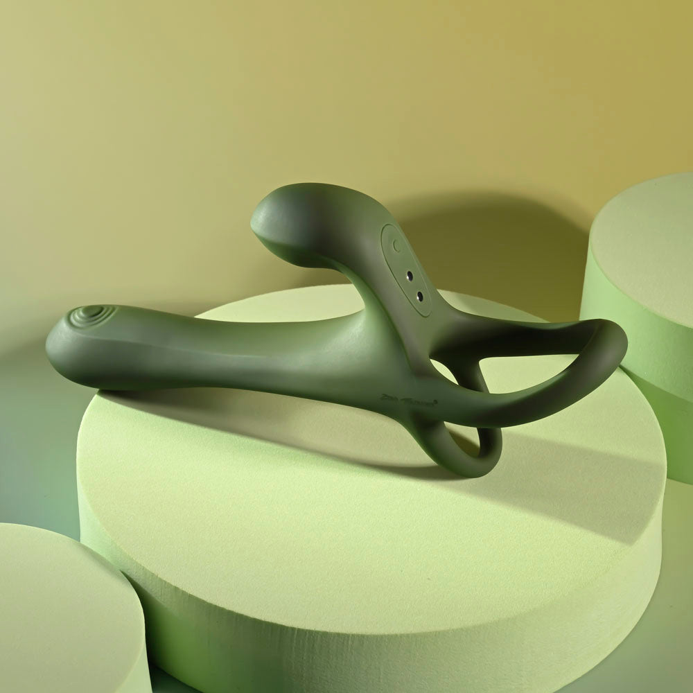 Zero Tolerance STRAP, TAP & GO - Green USB Rechargeable Vibrating & Tapping Penis Sleeve with Wireless Remote
