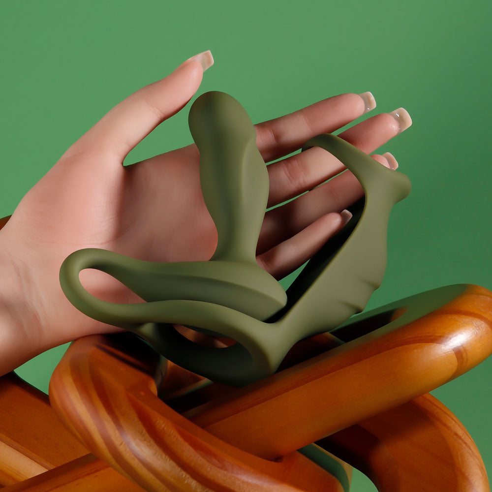 Zero Tolerance PROSTATE POWER PACK - Green USB Rechargeable Vibrating Prostate Massager with Cock Ring Harness