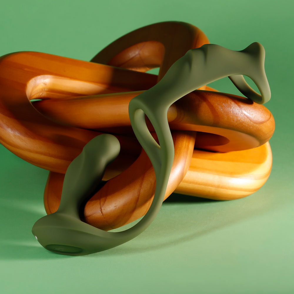 Zero Tolerance PROSTATE POWER PACK - Green USB Rechargeable Vibrating Prostate Massager with Cock Ring Harness