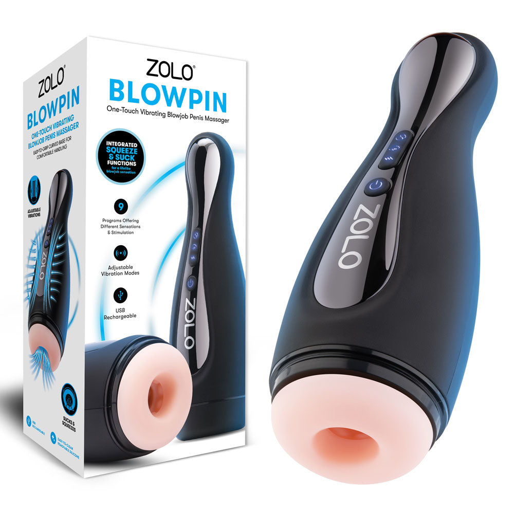 Zolo Blowpin - Flesh USB Rechargeable Auto Sucking and Vibrating Masturbator