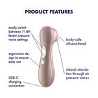 Satisfyer Pro 2 - Rose Gold - Touch-Free USB-C Rechargeable Clitoral Stimulator
